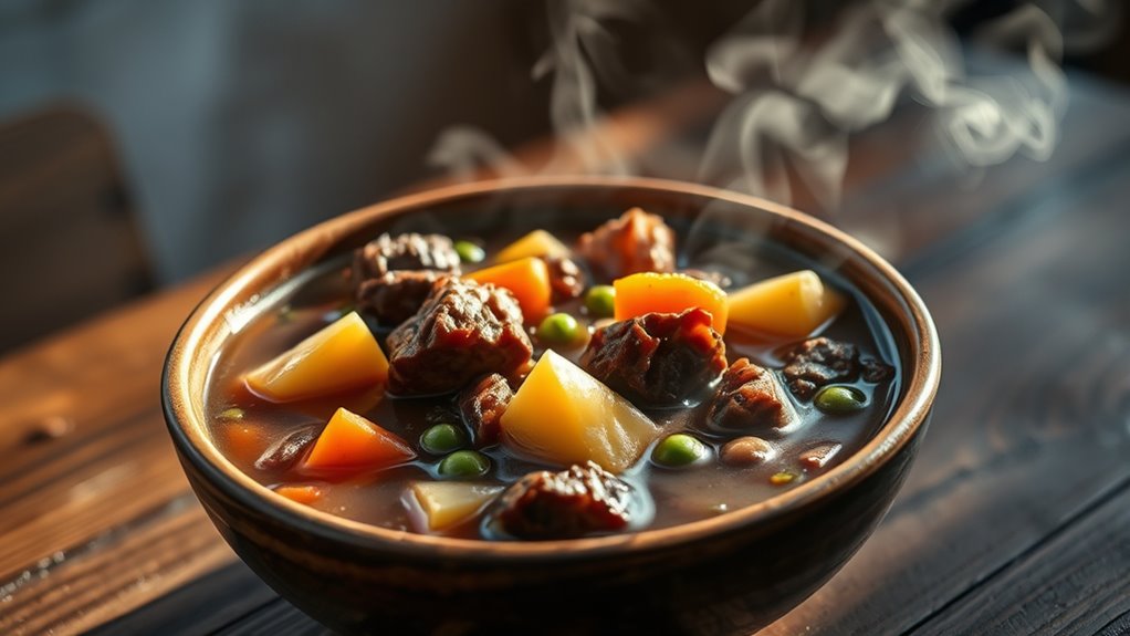 beef stew calorie range