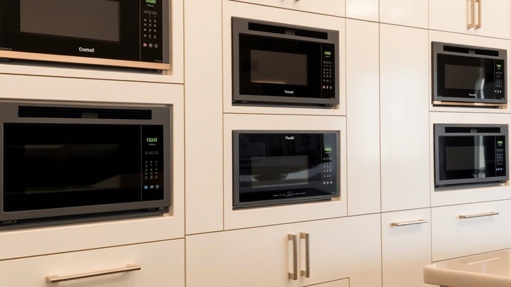 chic microwave cabinet designs