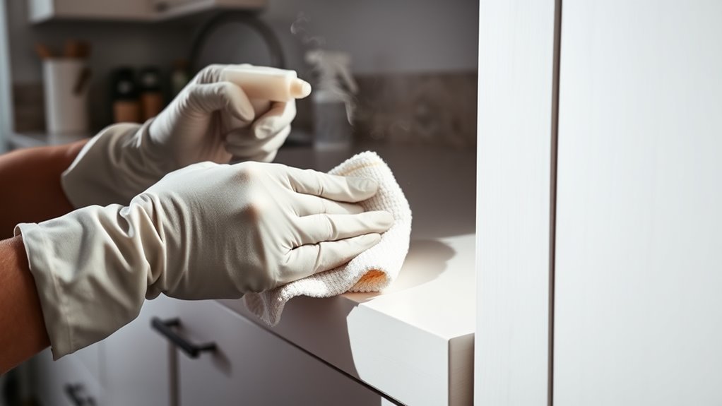 degrease kitchen cabinets easily