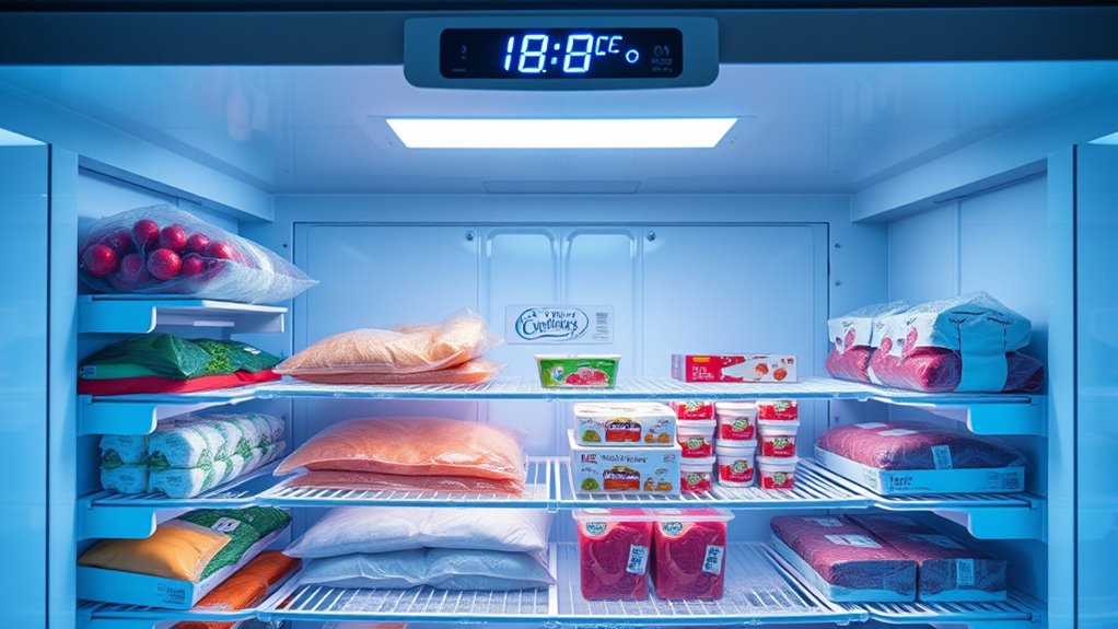 ideal freezer temperature 0 f