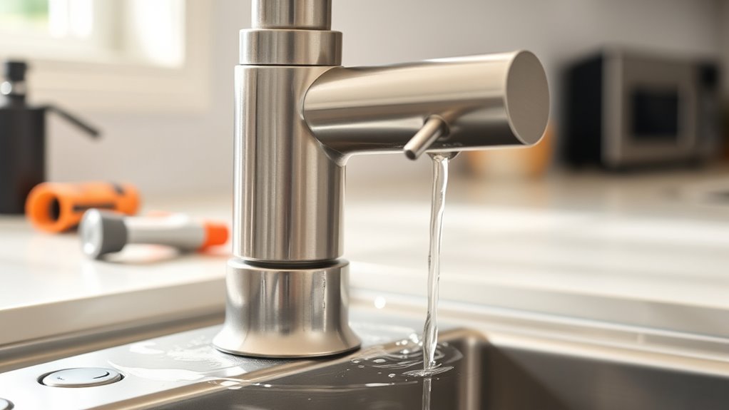 inspect faucet for leaks