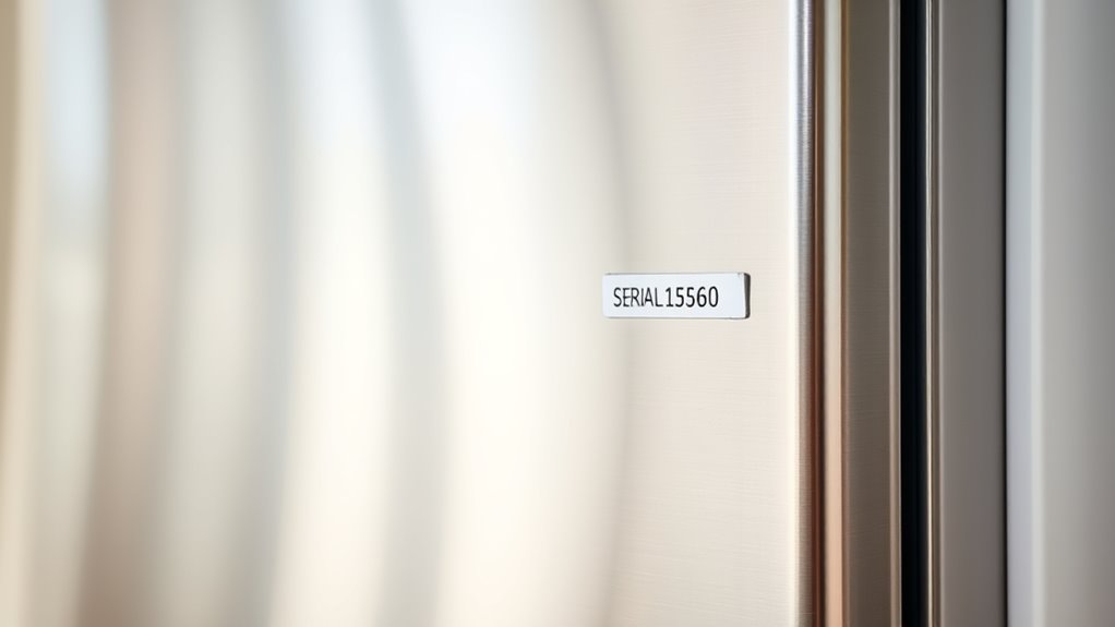 locate fridge serial number