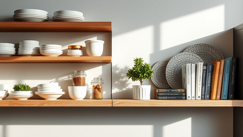 mastering open kitchen shelves