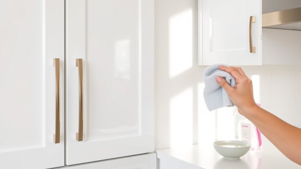 prepare cabinets for cleaning