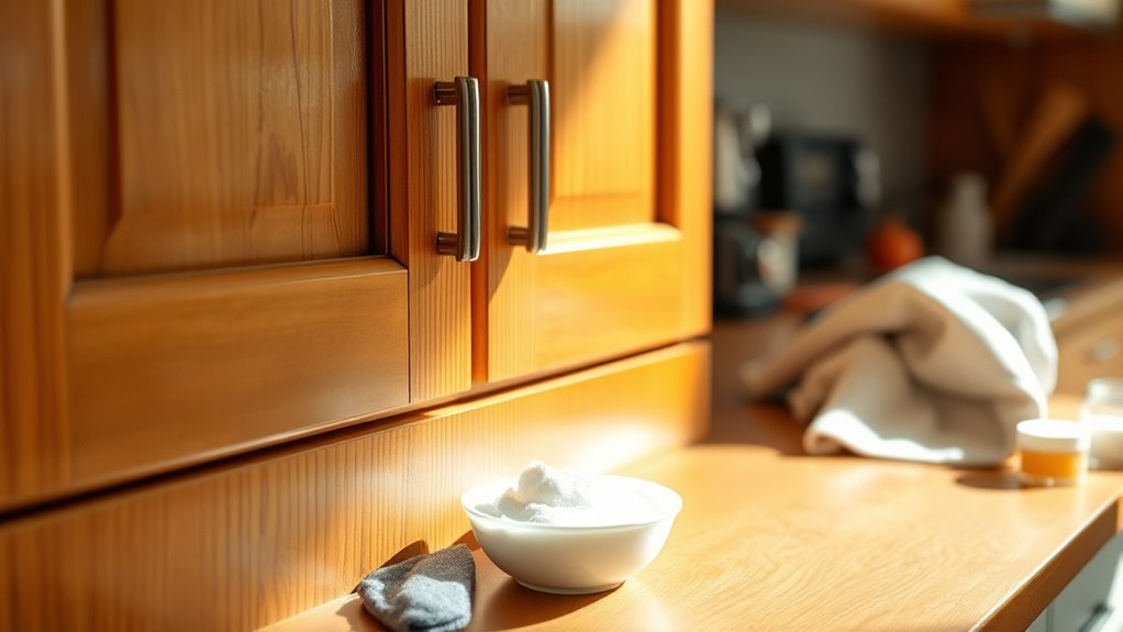 remove grease from cabinets