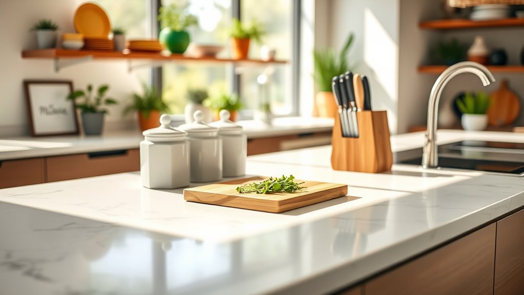 stylish kitchen counter organization