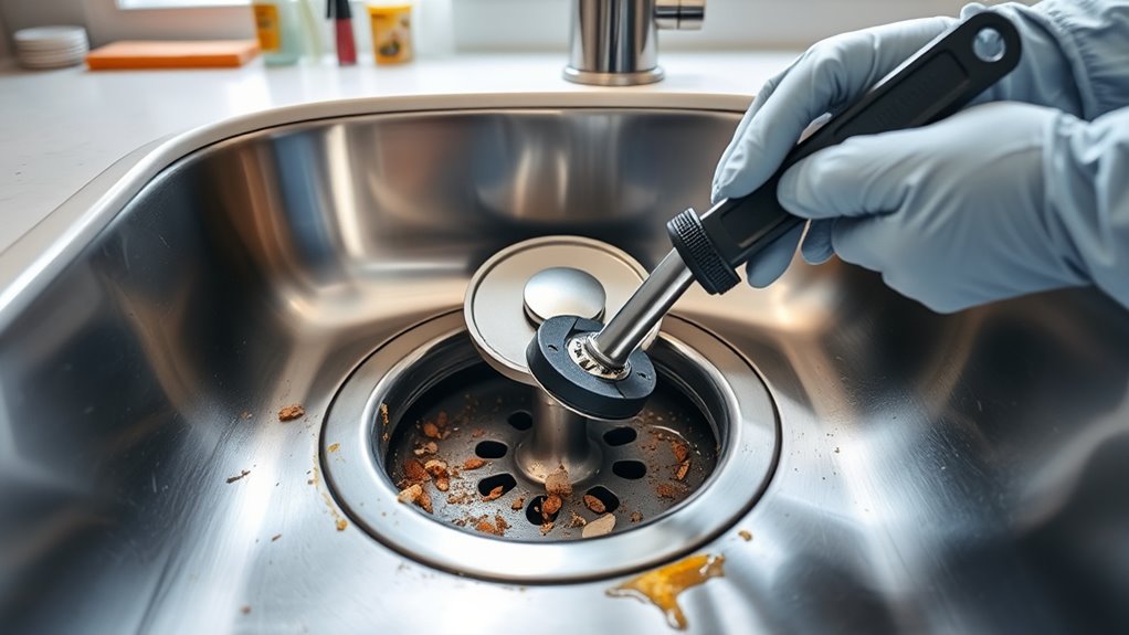 unclogging kitchen sink disposal