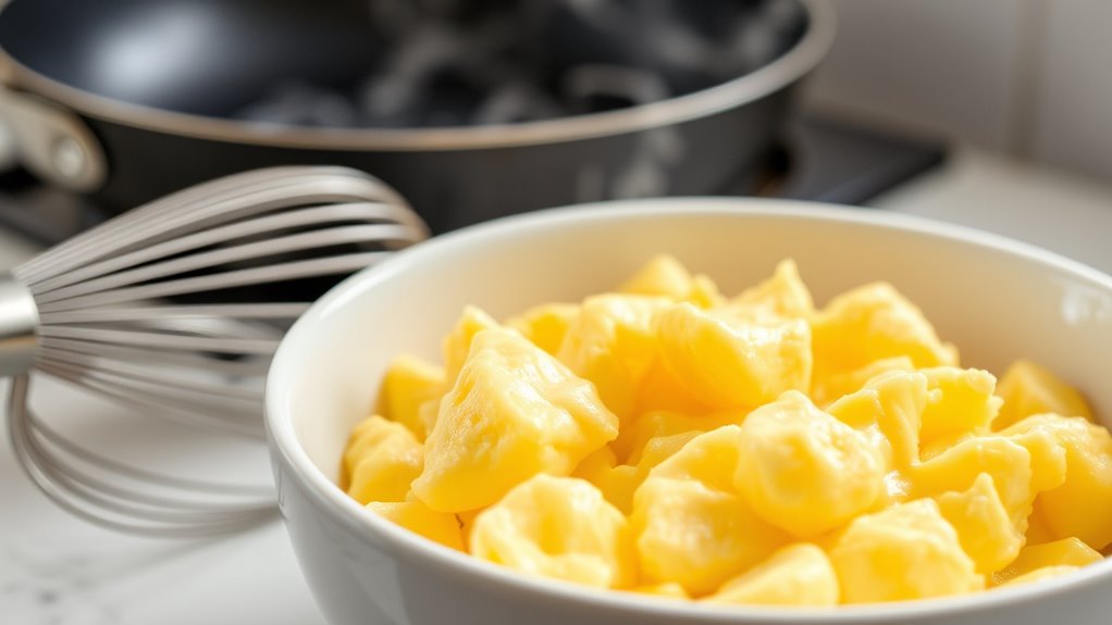whisk eggs for fluffiness